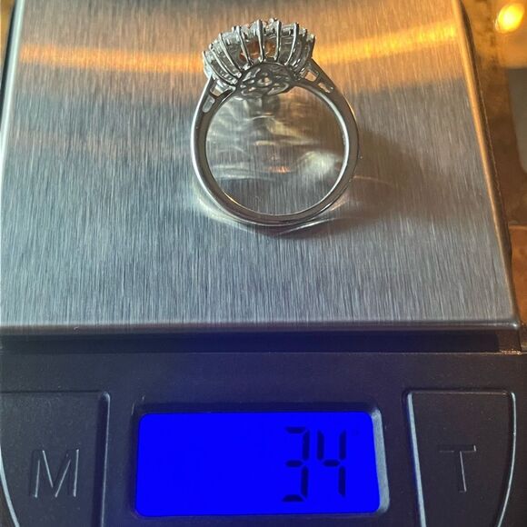 Natural Orange Garnet Chrome Diopside Sterling Silver Cocktail Ring Size 6 - Picture 6 of 8